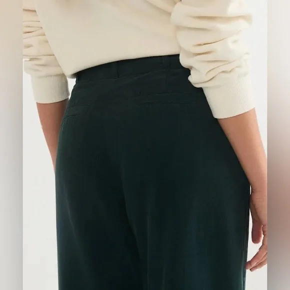 Marine Layer Flora Micro Corduroy Trouser in Dark Green Gables 4 - Picture 5 of 12